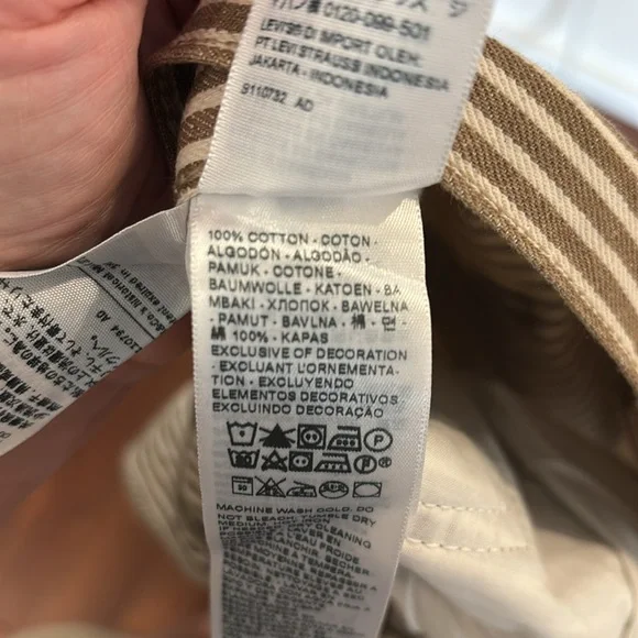 LEVI’S Low Pro Mid Rise Straight Leg Striped Jeans in brown/cream - Picture 8 of 9